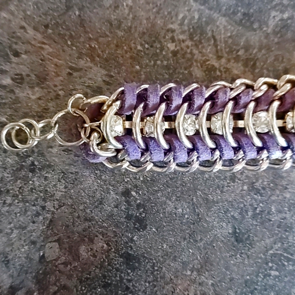 H&M Purple and Gold gemstone Braclet - Picture 6 of 7